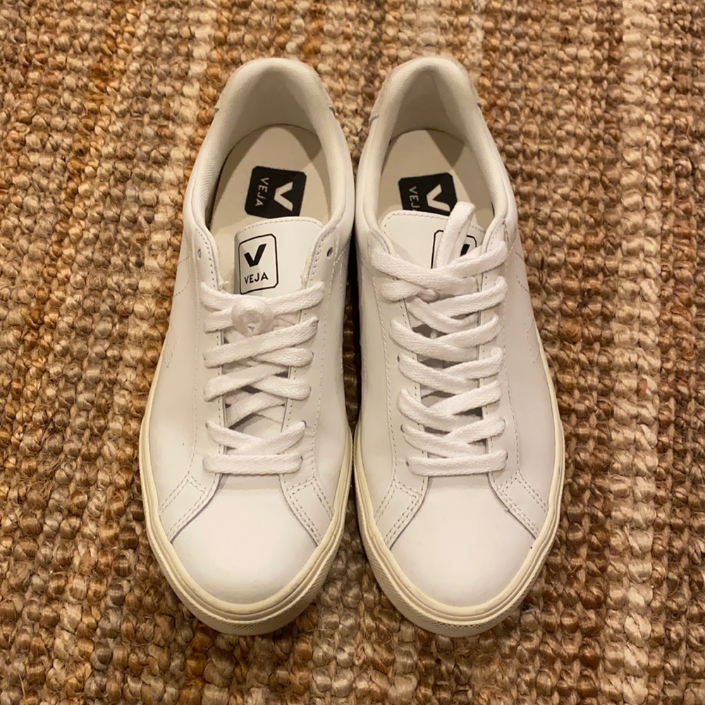 Veja Esplar White Leather Logo Sneakers